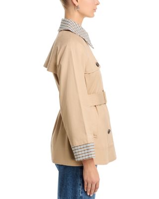 Lucien Plaid Trim Double Breasted Jacket