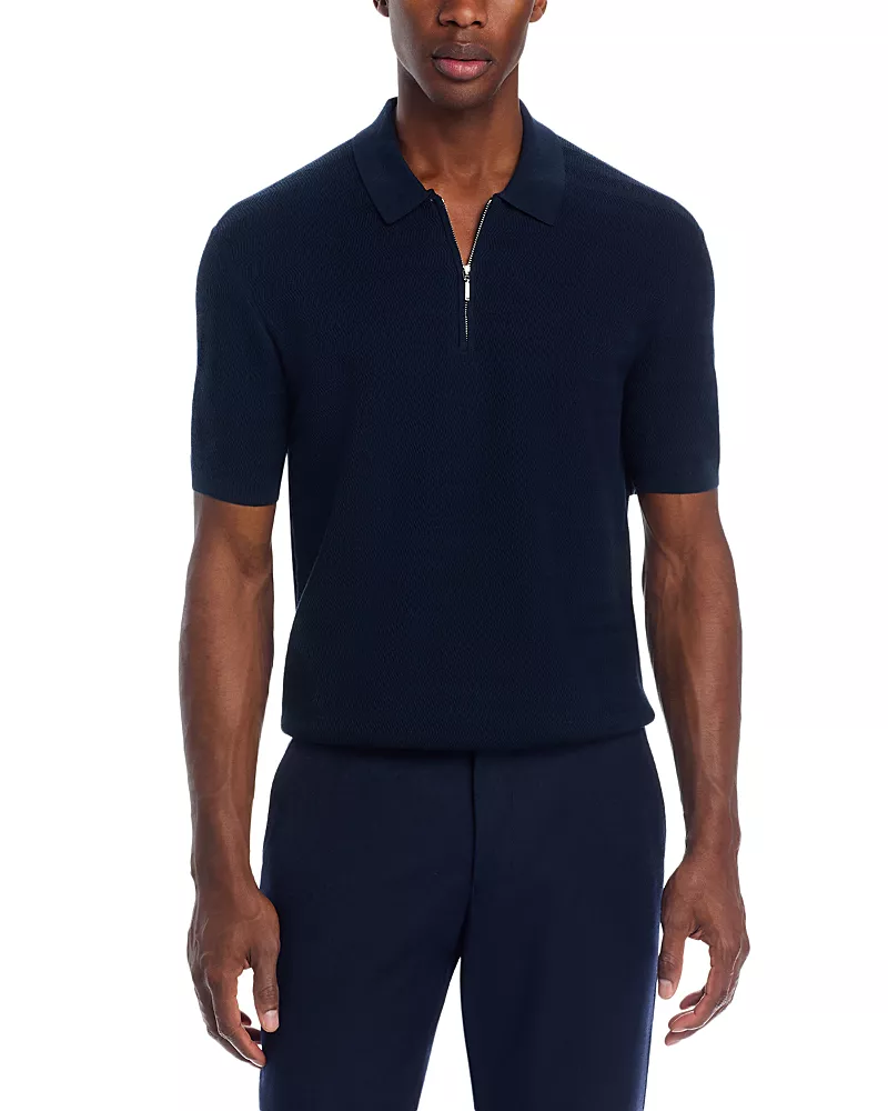 The Men's Store at Bloomingdale's Chevron Quarter-Zip Sweater Polo
