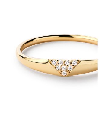 Solid Yellow Gold Lab-Grown Diamond Trillion Signet Ring