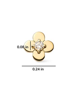 Solid Yellow Gold Mini Flower Studs
