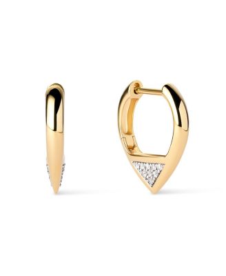 Solid Yellow Gold Lab-Grown Diamond Trillion Hoops
