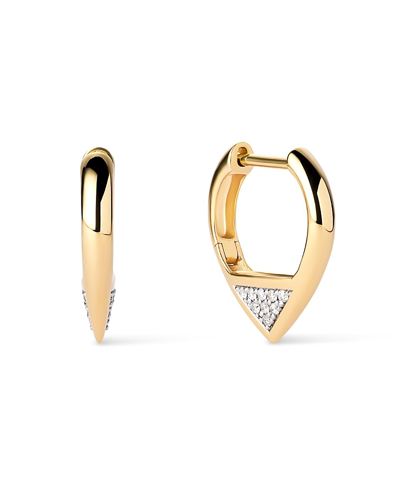 Ana Luisa Solid Yellow Gold Lab-Grown Diamond Trillion Hoops