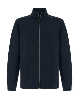 Full-Zip Jacket in Lightweight Cotton Blend Scub