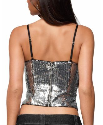 Rokko Cut Out Sequin Top