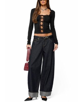 Zeya Lacey Keyhole Top