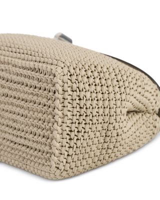 T-Lock Woven Leather Convertible Clutch in Black