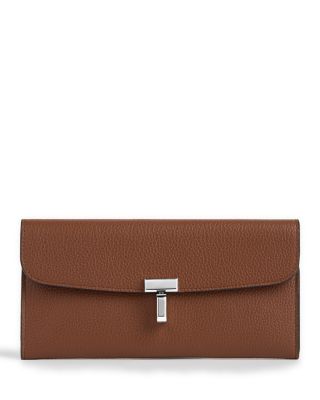 T-Lock Leather Wallet in Dark Brown