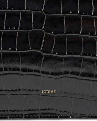 Croco Embossed Leather Clutch