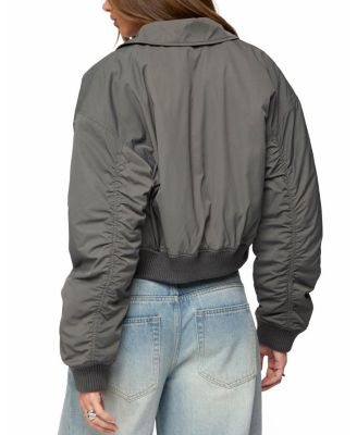 Dolan Ruched Oversized Bomber Jacket