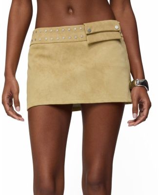 Roney Stud Faux Suede Mini Skort