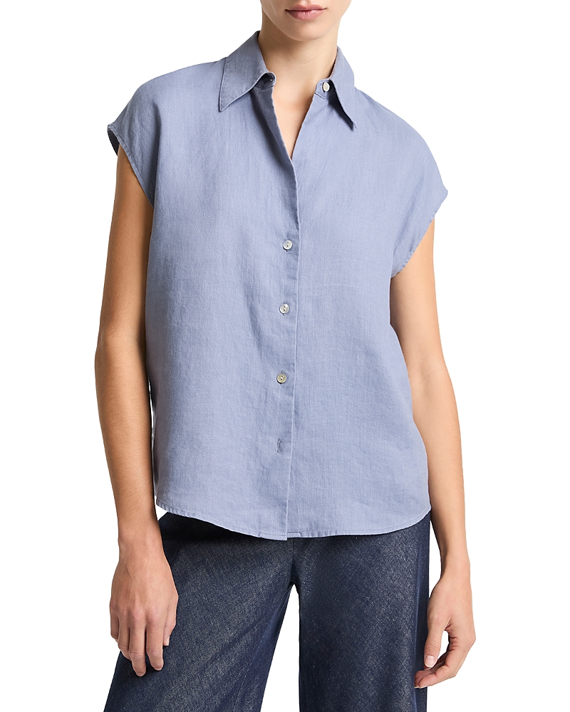 Vince Linen Cap Sleeve Shirt