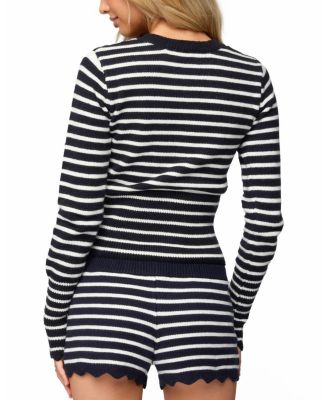 Soren Contrast Striped Knit Cardigan