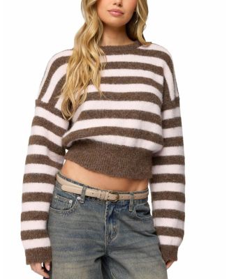 Penelope Fuzzy Striped Sweater