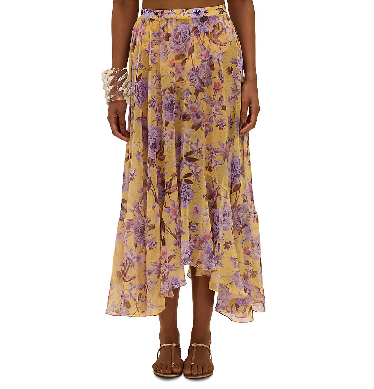 PatBO Peony Print Skirt