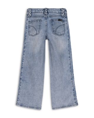 Girls' Mia Wide Leg Jeans With Braided Sides - Little Kid