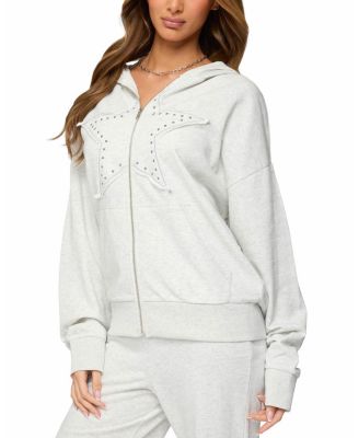 Briela Star Studded Zip Up Hoodie