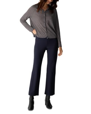 Washable Stretch Crepe Ankle Kick Flare Pants