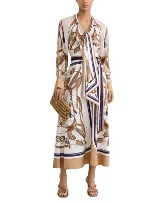 Ellie Placement Scarf Print Midi Dress