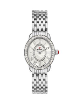 Serein Oval Diamond Stainless Steel Watch, 24mm x 27mm
