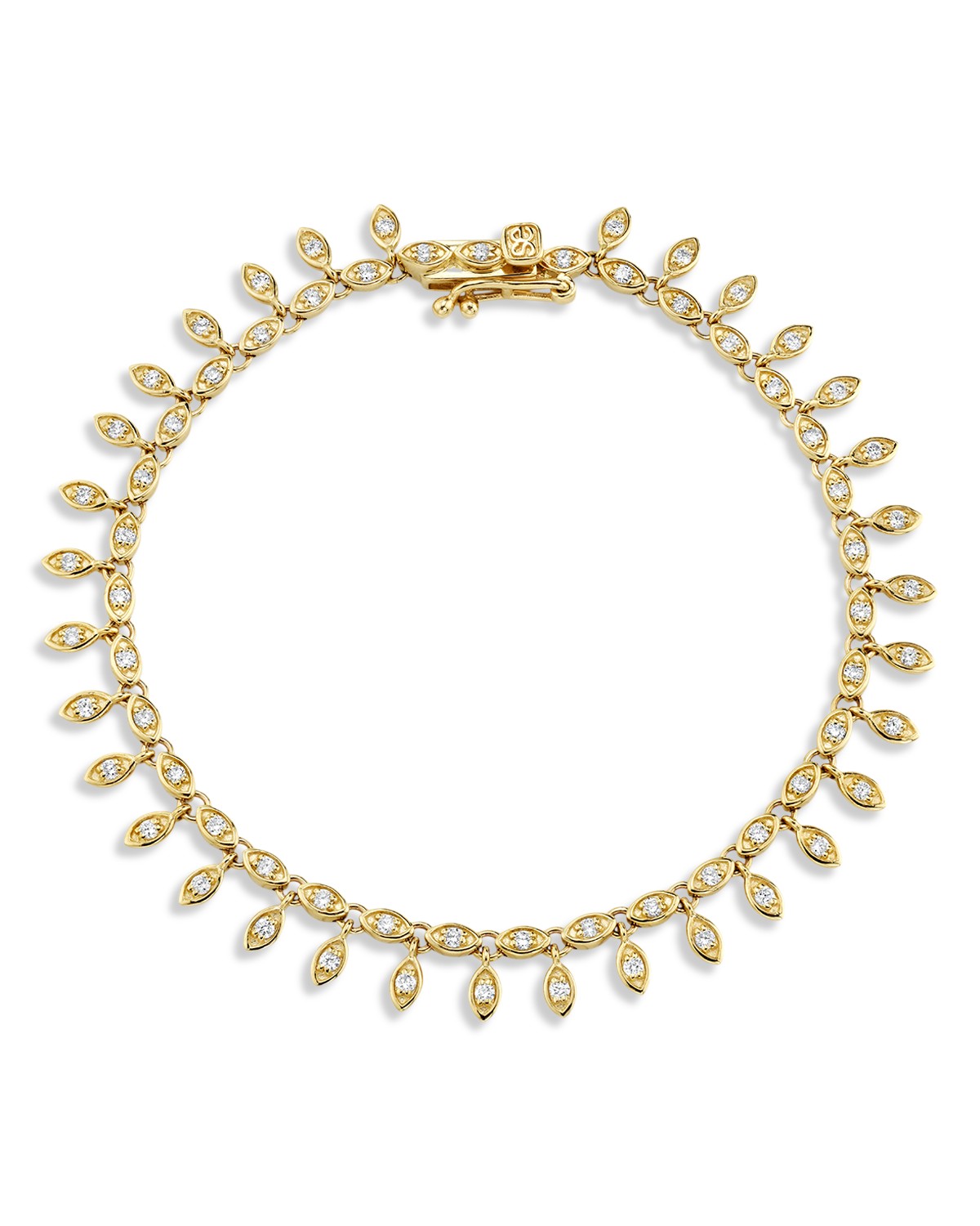 14K Yellow Gold The Terra Diamond Eye Eternity Fringe Bracelet