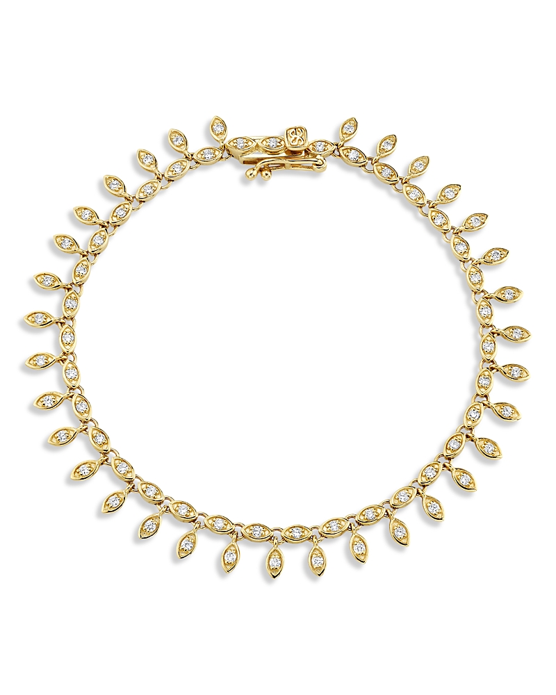 Sydney Evan 14K Yellow Gold The Terra Diamond Eye Eternity Fringe Bracelet