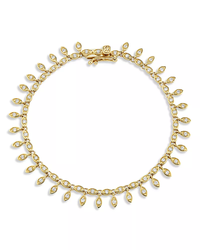 Sydney Evan 14K Yellow Gold The Terra Diamond Eye Eternity Fringe Bracelet