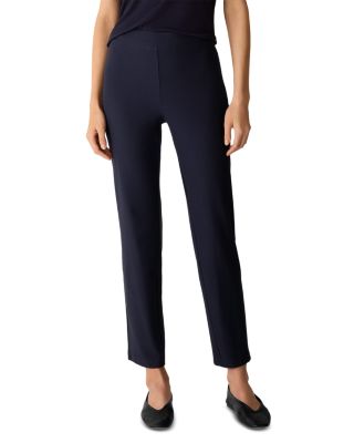 Washable Stretch Crepe Slim Ankle Pants