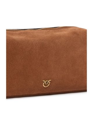 Horizontal Suede Shoulder Bag