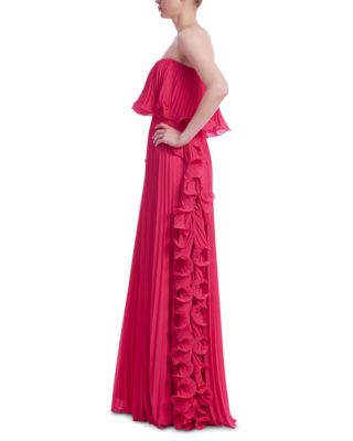 Strapless Octo Ruffled Pleated Gown