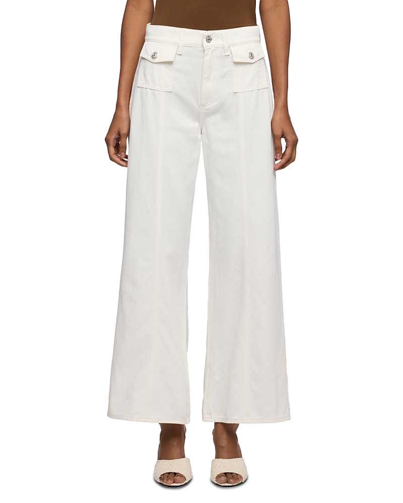 7 For All Mankind Lotta Ankle Wide Leg Jeans in Linen Ostuni