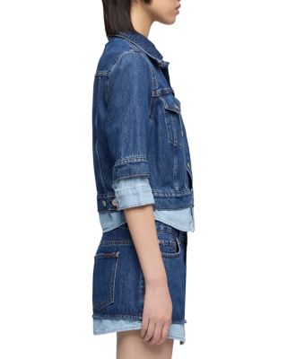 Double Layer Denim Trucker Jacket in Shadow