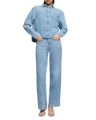 High Rise Stovepipe Straight Jeans in Iris