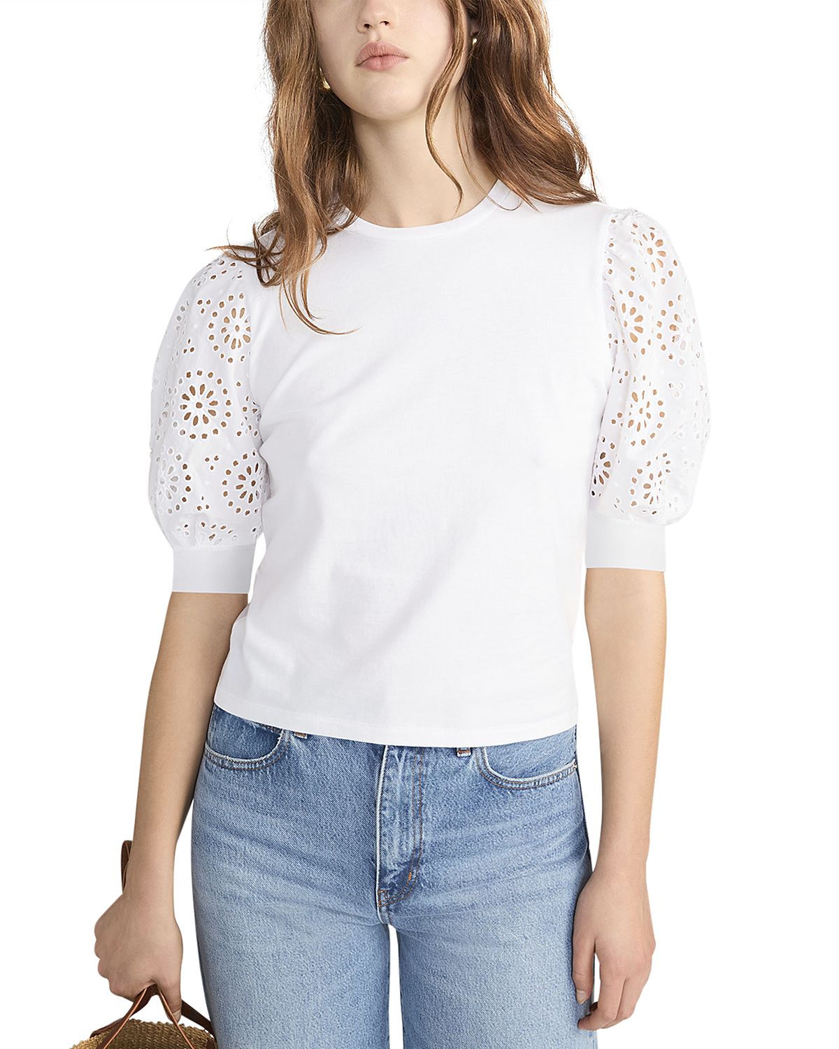 Frame The Solstice Eyelet Sleeve Tee