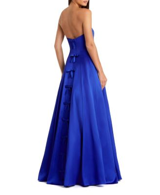  Satin Strapless Ballgown with Bow Details