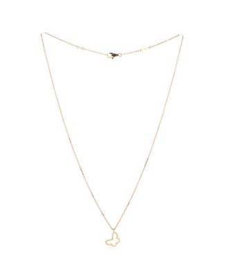 Sweet Alhambra Butterfly Pendant Necklace 18K Gold and Mother of Pearl 15.75"