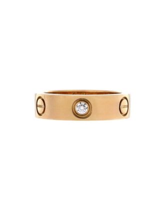  Love 3 Diamonds Band Ring 18K Gold with Diamonds