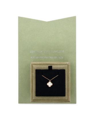 Sweet Alhambra Pendant Necklace 18K Gold and Mother of Pearl 16.25"