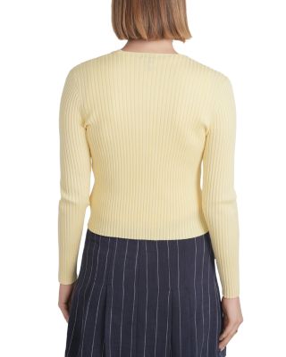 Ribbed Knit Cardigan Sweater 