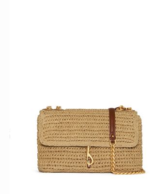 Edie Medium Raffia Crossbody Bag