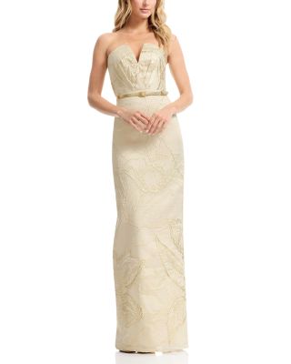 Kahlani Draped Belted Sheath Gown