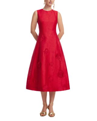 Cleo Appliqu&eacute; Sleeveless Midi Dress