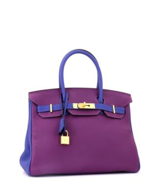 Birkin 30 Handbag Bicolor Togo with Brushed Gold Hardware