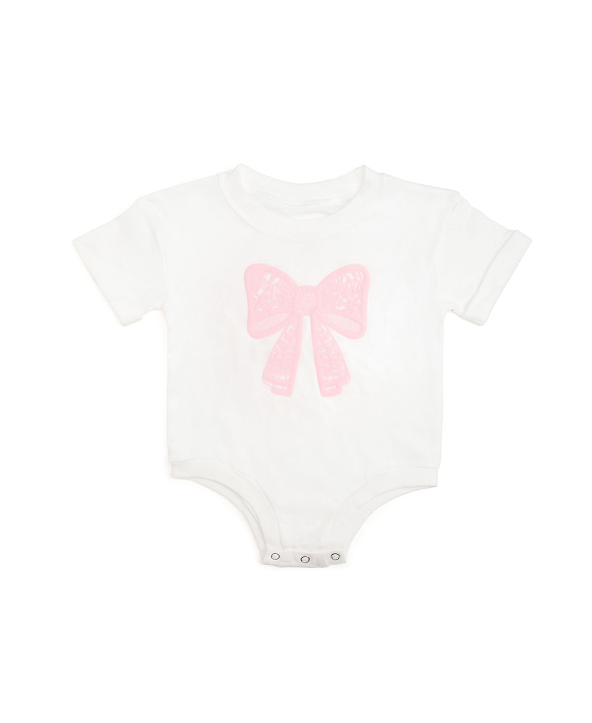 Sweet Wink Girls' Lace Bow Puff Ink Short Sleeve Romper - Baby