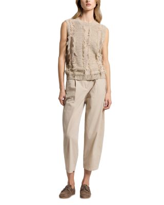 Fringe Trim Knitted Top