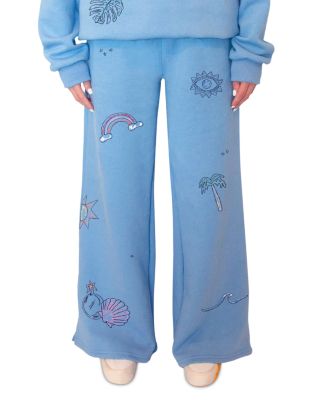 Scribble Doodles Wide Leg Sweatpants