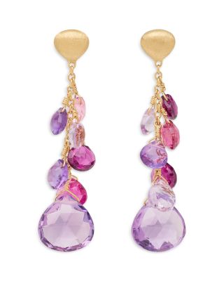 18K Yellow Paradise Multi Gemstone Chain Drop Earrings