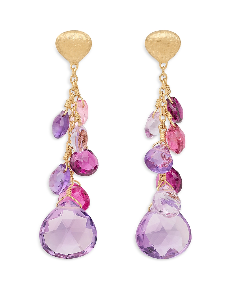 Marco Bicego 18K Yellow Paradise Multi Gemstone Chain Drop Earrings