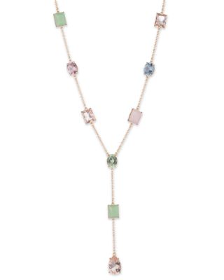 Multi Stone Y Necklace, 16"
