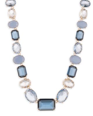 Large Stone Collar Necklace, 17"