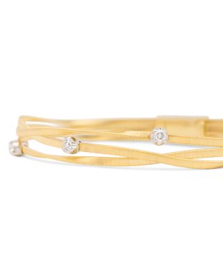 18K White & Yellow Gold Marrakech Diamond Triple Row Link Bracelet